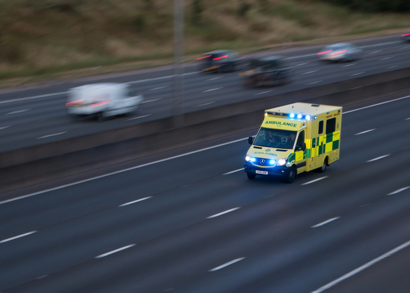 Ambulance on motorway