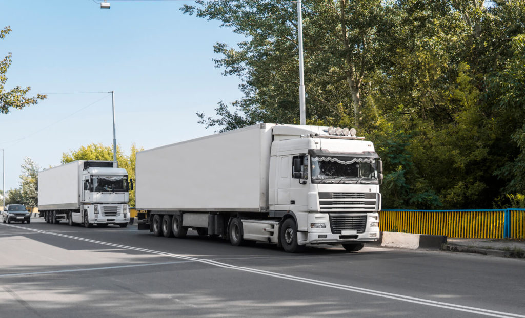 Lorry on road