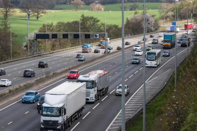 Lorrys on motorway